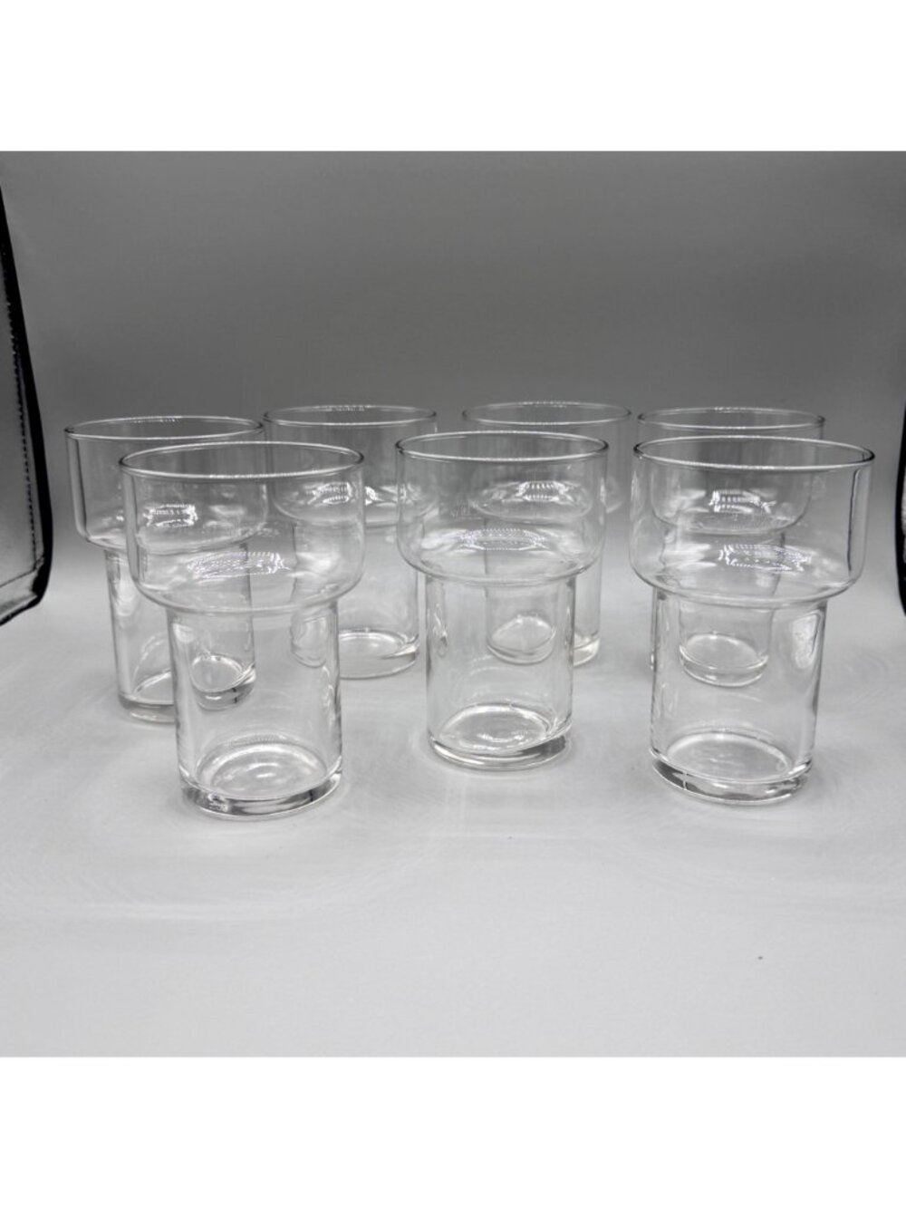 Vintage IKEA Tumbler Glass Cork Base Sleeve 10oz Stackable Set of 7 Portugal - Picture 10 of 16